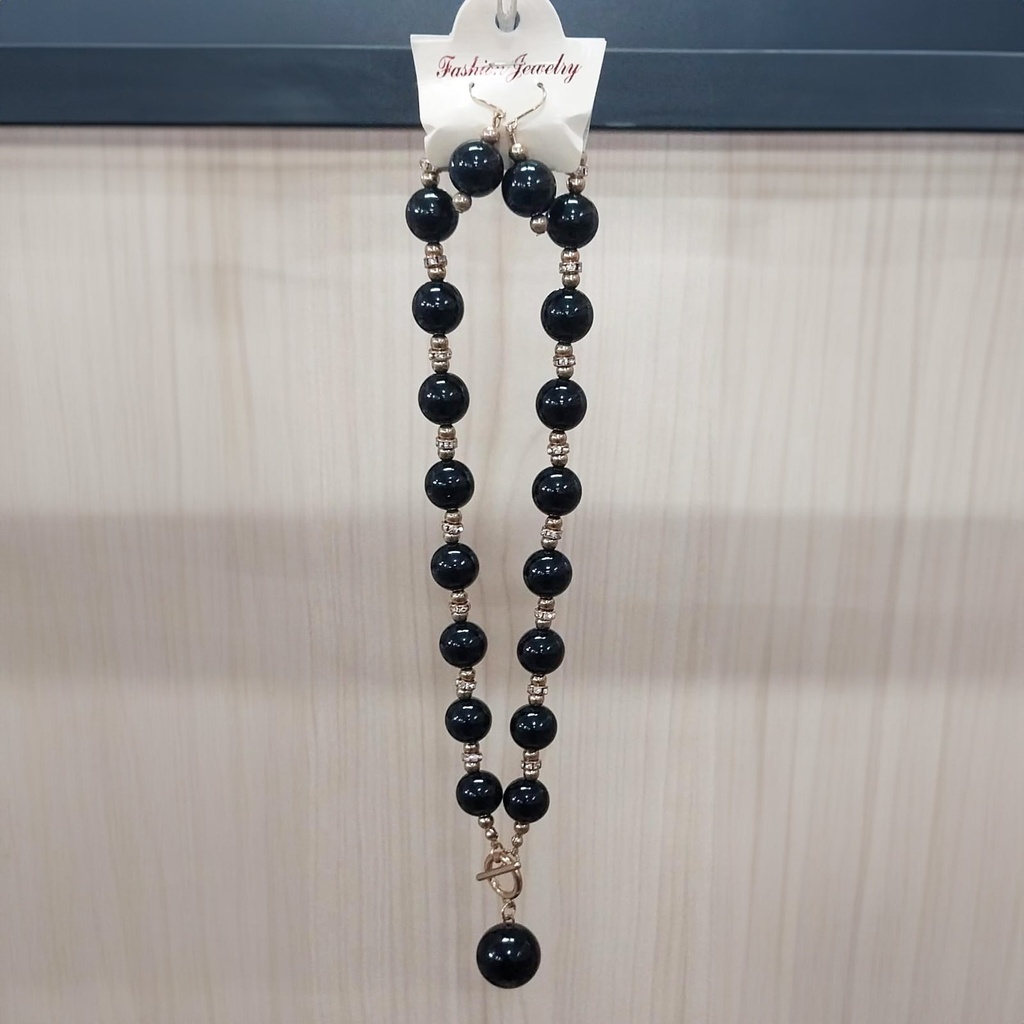 Fashion Jewelry Set | Pearl Necklace With Earrings #2