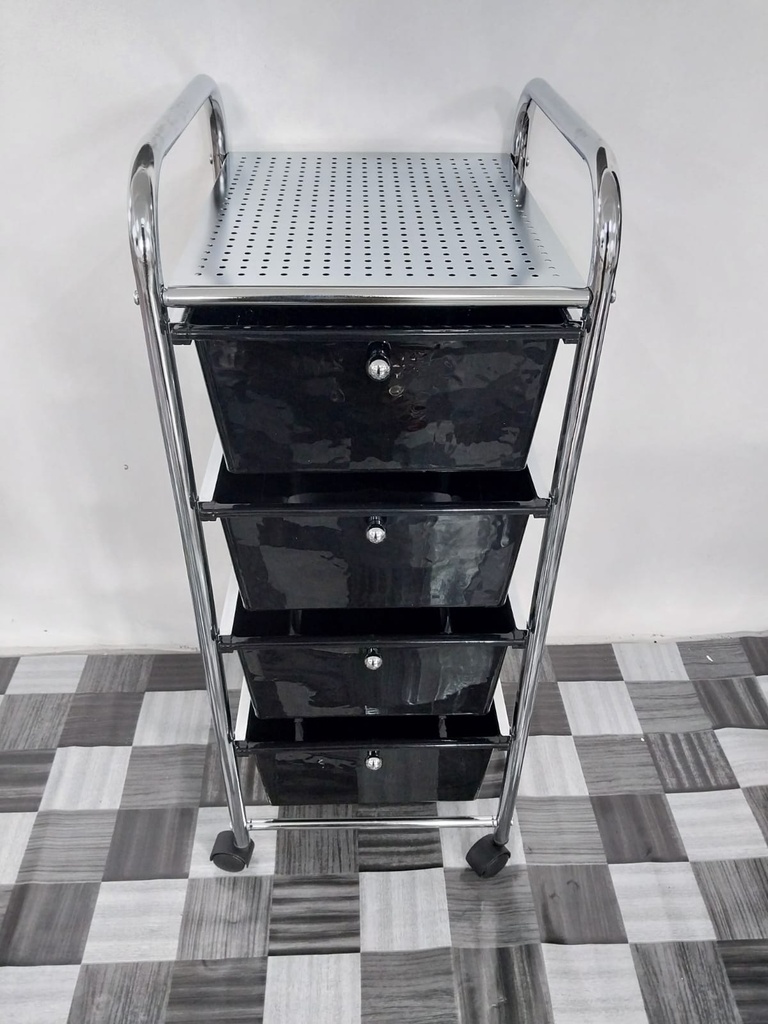 4-Drawers Storage Rolling Cart | Black