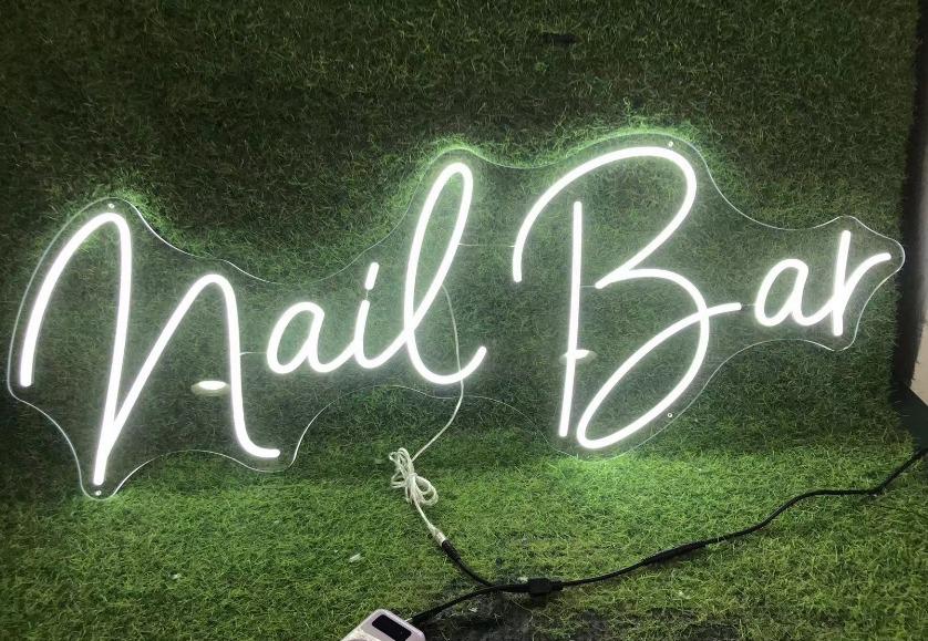 Salon LED Sign | White | Nail Bar 120*43.4cm