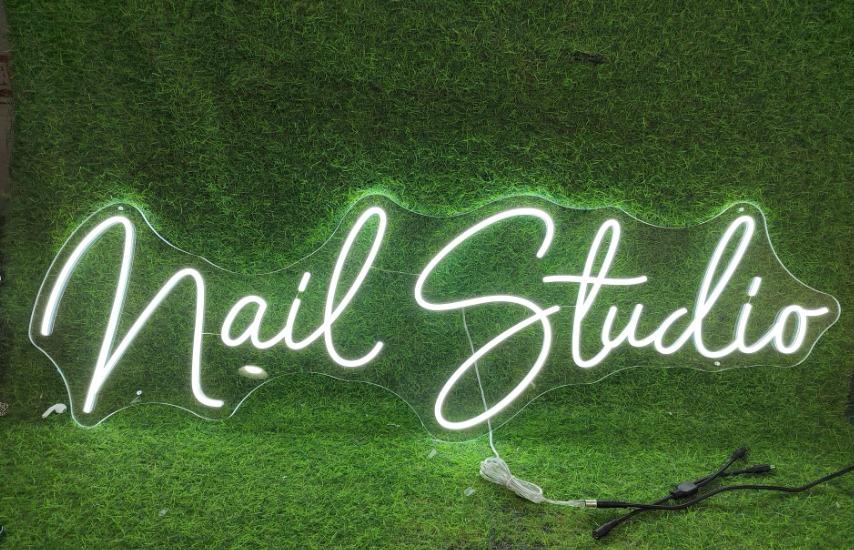 Salon LED Sign | White | Nail Studio 120*36.72cm