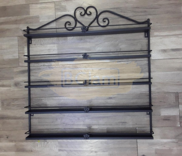 5-Tier Wall-Mounted Nail Polish Display Rack with Heart Top | White (Rack Only)