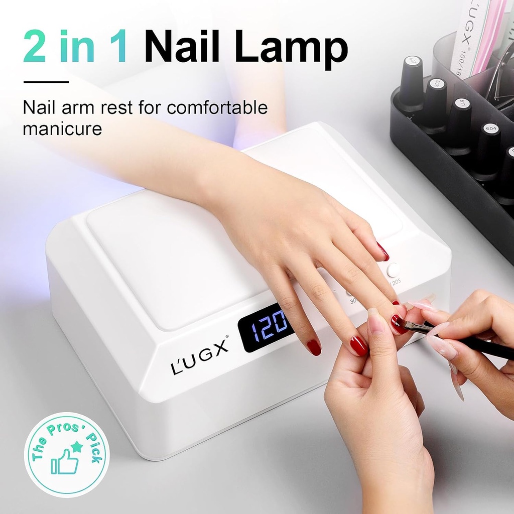 LUGX LG205 Professional UV LED Nail Lamp 72W with Arm Rest Pillow