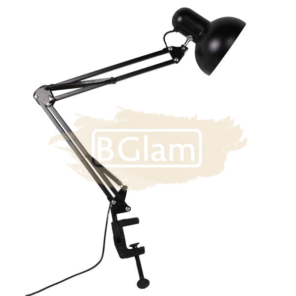 Flexible Swing Arm Clamp Mount Desk Lamp Round (bulb not included)-White