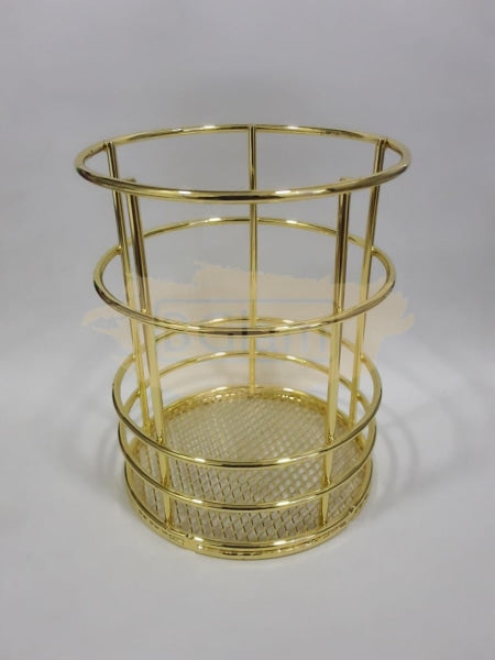 Brush Holder Round Cylinder - Gold