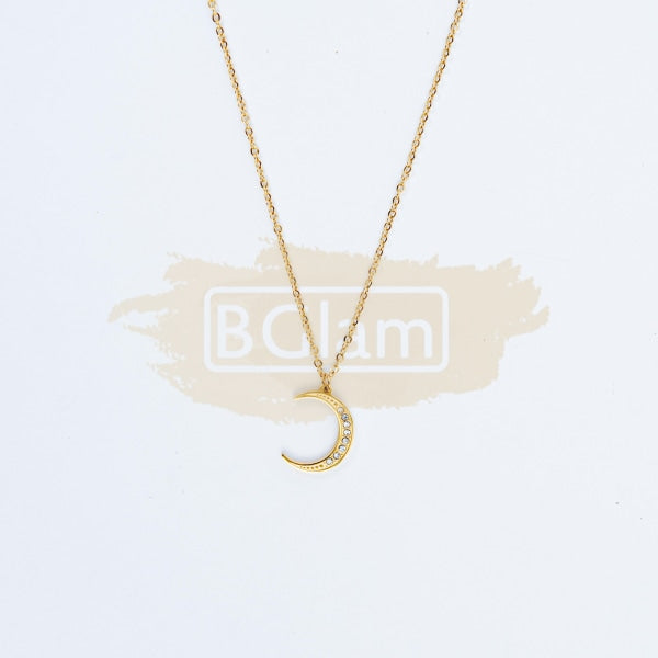 Fashion Jewelry - Necklace J-33-2 Moon with stones