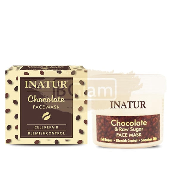 Inatur Chocolate & Raw Sugar Face Mask (Hydrate and Tone - Dry to Normal Skin)