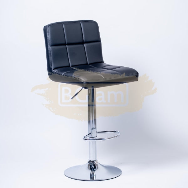 Modern Adjustable Height Barstool with footrest - Black