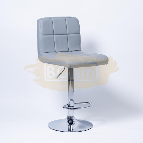 Modern Adjustable Height Barstool with footrest - Grey