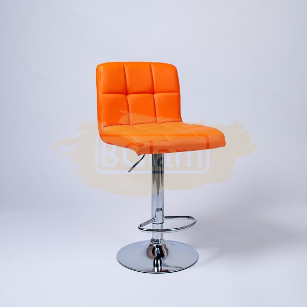 Modern Adjustable Height Barstool with footrest - Orange