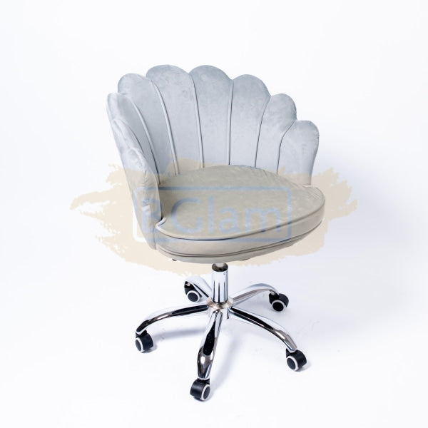 Modern Leisure Velvet Shell Height Adjustable Swivel Office Desk Chair on Wheels - Grey