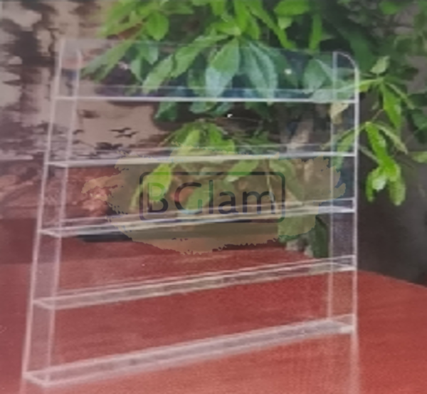 Acrylic Wall Mount Nail Polish Display 5 Shelves