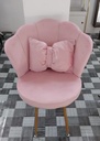 Shell Velvet Chair with Gold Trim & Pillow | Pink
