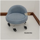 Low profile stool on wheels with back support | 31cm | Blue