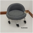 Low profile stool on wheels with back support | 31cm | Grey