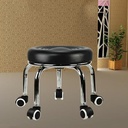 Low profile stool on wheels | 32cm | Black